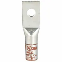 Compression Lugs: 1/4 in Stud Size, 2 AWG For Wire Sizes, Stranded Wire Type, Std, Copper (MPN 30022)