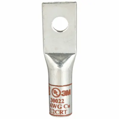 3M Compression Lugs: 1/4 in Stud Size, 2 AWG For Wire Sizes, Stranded Wire Type - One-Hole Compression Lugs