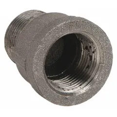 This medium-pressure threaded pipe fitting is a straight connector with threaded x threaded ends, Class 150, rated for 300 psi at 150°F. It is used to join two pipes in a straight line in industrial piping systems.