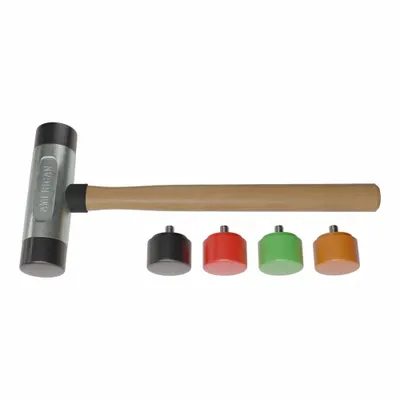 AMERICAN Replaceable Tip Hammer: Urethane, 2 lb Head Wt, 1 1/2 in Tip Dia, 12 in Overall Lg - Rubber-Tip Hammers