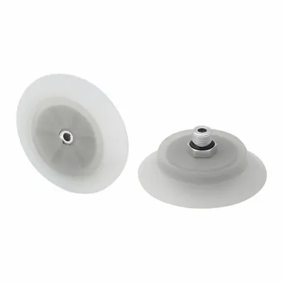 SCHMALZ Vacuum Pad Assembly: Flat, G1/4 in Vacuum Port, 98.1 mm Pad Dia - Flat Type Food-Safe Fast-Handling Vacuum Pad Assemblies