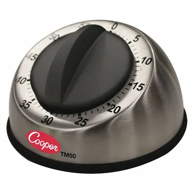COOPER ATKINS Mechanical Timer: Non-Skid Rubber Feet, 3 3/8 in x 4 in, 3 3/8 in Overall Dp - Mechanical Timers