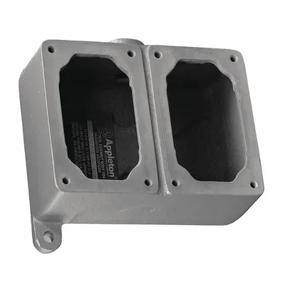 APPLETON ELECTRIC Mounting Body: 2 Gangs, Iron, 3/4 in Hub Size, Feed Through - 2-Gang Hazardous Location Electrical Boxes
