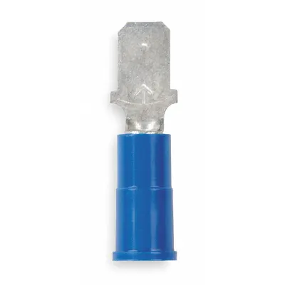 3M Wire Disconnect: Male Tab, Blue, Vinyl, Partial Coverage - Partially Insulated Quick Disconnects