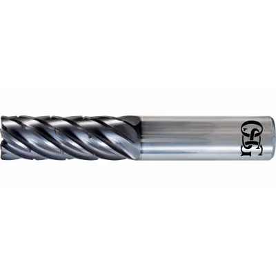 OSG Square End Mill: Carbide, EXO Coated, 7 Flute, 3/8" Mill Dia, 1-1/8" LOC - Fast-Cutting Carbide Square End Mills for Stainless Steel & Super Alloys