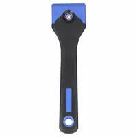 WESTWARD Scraper: Bld. Mat. Carbon Steel, Hdl. Mat. Polypropylene/TPR, Stiff, Straight Bld. Shape