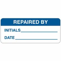 Inspection Label: 1 1/2 in Wd, 5/8 in Ht, Blue/White, Rectangle, Matte, Indoor, English, 14 PK (MPN 82593)