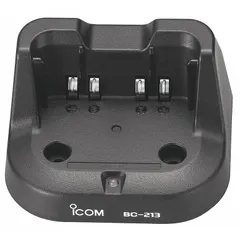 Single unit charger compatible with ICOM F1000 series radios and other models including A16, A16E, F1100D, F2000, F2100D, T10, U88, V10MR, and V88 series. Designed for recharging batteries in field or base station use.