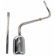 Bracket kit for mounting a mirror on the hood of heavy-duty trucks, vans, or commercial vehicles. Provides a stable attachment point to improve rear visibility in applications where standard door-mount mirrors are impractical. Includes hardware for secure installation on hood surfaces.