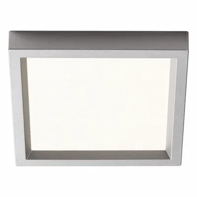 LIGHTOLIER Square Downlight: 4 in Dia, Silver, 5/8 in Ht, 650 lm, 3000K, 10 W - Low-Profile Square Surface-Mount Downlights