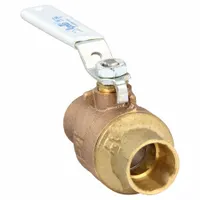 APOLLO Manual Two-Way Ball Valve: 1 in Size, Brass/Bronze, Straight, Sweat x Sweat, Two-Piece, Lever (MPN 77CLF24501A)