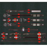 PROTO Hand Ratchet Set: Pear, Reversible, 11 in_18 in Overall Lg, 4° Min Arc Swing, Proto (MPN J54000KV)