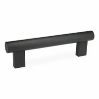 JW WINCO Pull Handle: Threaded Holes, Rear-Mount, 12 in Mounting Hole Center to Center, Black, Round (MPN 666-1.18-5/16X18-12.00-SW)