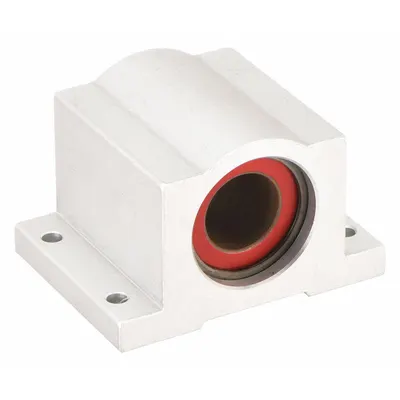 PBC LINEAR Mounted Linear Bearing: Single, Self-Aligning, 3/8 in Inside Dia - Closed Self-Aligning Pillow Block Linear Plain Bearings