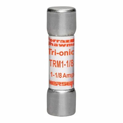 MERSEN Fuse: TRM Series, Midget, Time-Delay, 1.125 A, 250 V AC, 13/32 in x 1 1/2 in - Time-Delay Cylindrical Fuses