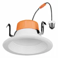 Downlight: 4 in Dia, 650 lm, 2700K/3000K/3500K/4000K/5000K, 7 W, 120V AC, 2 1/4 in Overall Ht, White (MPN RT41A/650ST9SC3/BAWH/E26)