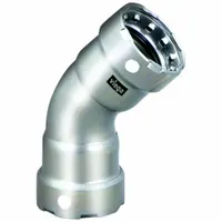 VIEGA MEGAPRESS Crimp Elbow Fitting: 1 in Pipe x 1 in Pipe Size, Press-fit x Press-fit, FKM (MPN 91765)