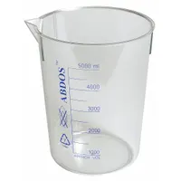 APPROVED VENDOR Beaker: Tall Form, Printed Graduation, Polymethylpentene, Clear, 10,000 mL (MPN P50708)