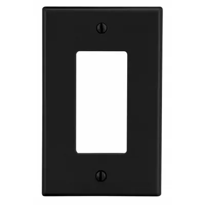 HUBBELL Wall Plate: Decorator-Rocker, 1 Gang, Black - General Purpose Wall Plates