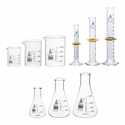 EISCO SCIENTIFIC Lab Glassware Set: Mixed Glassware Set, Borosilicate Glass (MPN CH196061) - Lab Glassware Sets