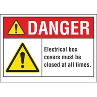 Danger Sign: Non-PVC Polymer, Adhesive Sign Mounting, 10 in x 14 in Nominal Sign Size (MPN LCU4-0071-ED_14x10)