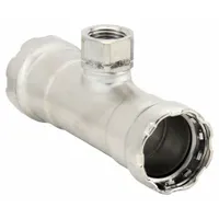 VIEGA MEGAPRESS Crimp Tee Fitting: 3/4 in Pipe x 3/4 in Pipe x 1/2 in Pipe Size, FKM (MPN 95180)