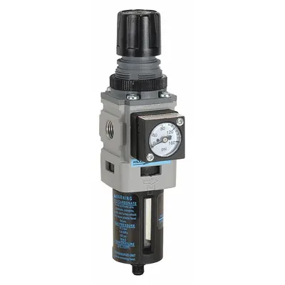 WILKERSON Filter-Regulator: B08 Series, 1/4 in NPT, 73 cfm, 5 micron, 0 psi to 125 psi - Wilkerson FRL Air Filter/Regulators