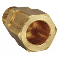PARKER Compression Fitting Adapter: 3/8 in OD x 1/4 in Pipe Fitting Size, Compression x MNPT, 10 PK (MPN 68C-6-4)