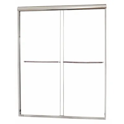 FOREMOST Shower Door: 38 in Min. Door Wd, 42 in Max. Door Wd, 65 in Overall Ht - Double-Sliding Shower Doors