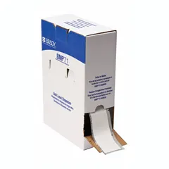 Polyolefin continuous sleeve label roll in white matte finish. Designed for wire gauges from 500 kcmil to 2 AWG. Compatible with M710 series printers. Used for permanent identification of large industrial wire and cable in electrical panels, machinery, and plant wiring.