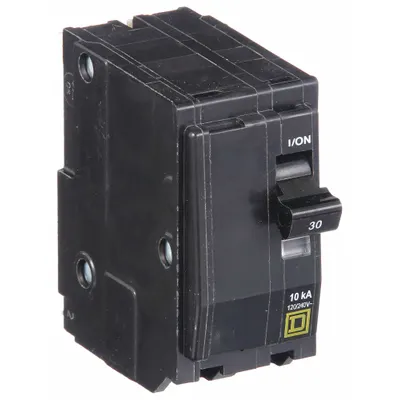 SQUARE D Miniature Circuit Breaker: 30 A, 120/240V AC, Single Phase, 10kA at 120/240V AC - QO Series, Plug-In Square D Miniature Circuit Breakers