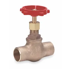 Bronze straight-body globe valve with rising stem and Z-body configuration. Designed for general service in gas, oil, steam, and water media. Pipe size 1 1/2 in. Suitable for flow regulation and shut-off in industrial piping systems.