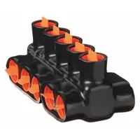 BLACKBURN Multitap Connector: 5 Port, Double-Sided Entry, 10 AWG – 250 kcmil Wire Size, Black (MPN AMTD250105)