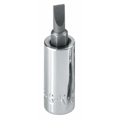 SK PROFESSIONAL TOOLS Socket Bit: 3/8 in Drive Size, Slotted Tip, #5 Tip Size - Slotted Bit Sockets
