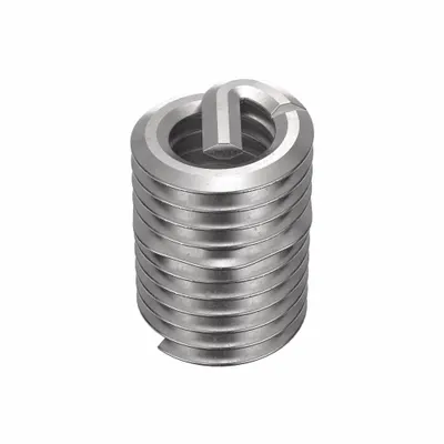 HELI-COIL Helical Insert: Tanged Tang Style, Free-Running, M4-0.70 Thread Size, Plain - Free-Running Tanged Helical Inserts