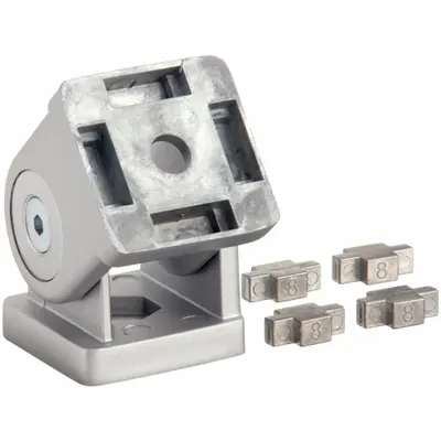 FATH INC. Pivot Joint: 40 mm x 40 mm, 40 Series, For 8 mm Slot Wd, Silver, Zinc - Pivot Joints