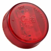 GROTE Clearance Marker Lamp: Clearance Light, LED, Round, Red, Bracket/Grommet, 2 in Overall Dia (MPN 47112)