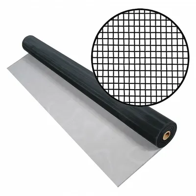 PHIFER Replacement Screen: Aluminum, Black, 18 x 16 Mesh Size, 6 ft Wd, 50 ft Lg - Aluminum Door and Window Screen