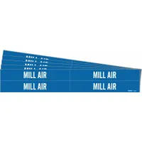 Pipe Marker: Mill Air, Blue, White, Fits 3/4 to 2 3/8 in Pipe O.D., 4 Pipe Markers, 5 PK (MPN 7192-4-PK)