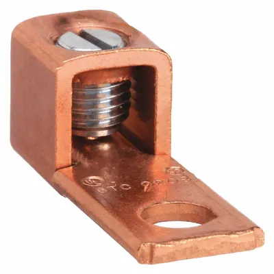 BLACKBURN Wire Connector: 8 AWG – 2 AWG Wire Sizes, 17/64 in Stud Size - Straight Mechanical Lugs
