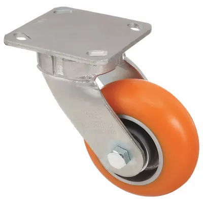 OEM Plate Caster: Debris-Resistant/Quiet-Roll - Extended-Lead Kingpinless Plate Casters