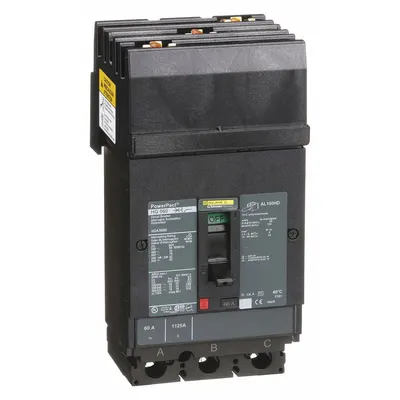 SQUARE D Molded Case Circuit Breaker: 60 A Amps, 65kA at 240V AC, Fixed, Lug, ABC - Square D Molded Case Circuit Breakers for I-Line Panelboards