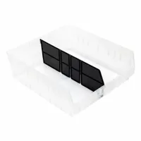 QUANTUM STORAGE SYSTEMS Long Bin Dividers: 16 in x 6 in, 15 in Overall Wd, Black (MPN LDSB222)