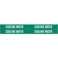 Pipe Marker: Cooling Water, Green, White, Fits 3/4 to 2 3/8 in Pipe O.D., 4 Pipe Markers (MPN 7070-4)