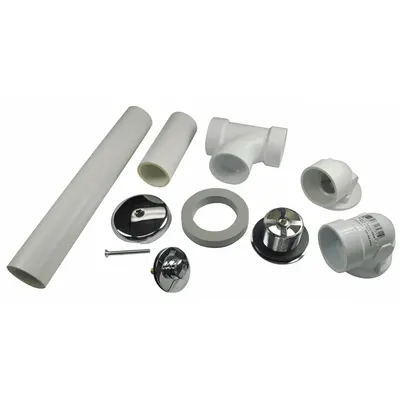 AB&A Waste and Overflow Kit: Plastic, 1 1/2 in Overall Dia, 2 1/2 in Overall Ht - Bathtub Drain & Overflow Kits
