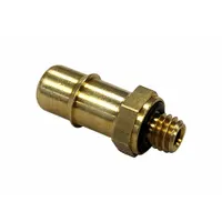 MEM-CO Barbed Fitting Adapter: 1/4 in Pipe x 1/16 in ID Size, Threaded x Barbed, Brass, Beaded Barb (MPN 4-28B1)
