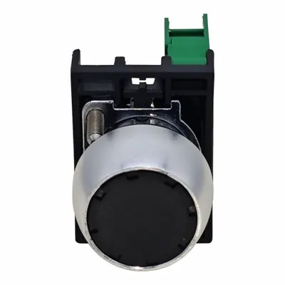 Dayton Flush Push Button Operator: Non-Illuminated, Flush Profile, Metallic, 22 mm - Flush-Mount Push Buttons