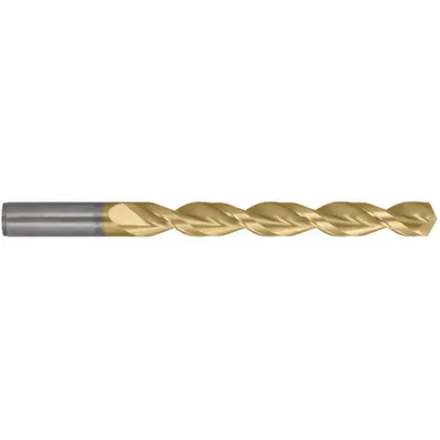 CLEVELAND Jobber Length Drill Bit: 27/64", 135° Split Point, TiN-Coated Cobalt - Cobalt Jobber-Length Drill Bits for Deep Hole-Drilling