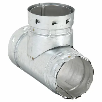 AMERI-VENT Duct Tee: 3 in Duct, 7 1/8 in Lg, Steel, Category I - Branches