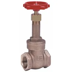 This 3-inch rising stem bronze gate valve features FNPT x FNPT connections, a bronze wedge and bonnet, and a wheel handle. Rated for 300 psi CWP, it is suited for on/off flow control in water, oil, and gas lines, as well as HVAC and plumbing systems.